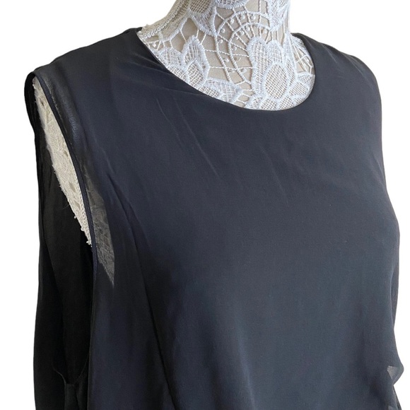 NWT Kobi Halperin Sheila One-Sleeve Chiffon Dress Black size XXL - Picture 5 of 9